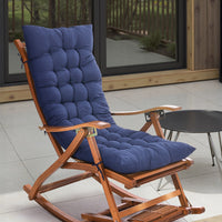 Dark Blue Lounge Cushion with extra thick padding on a garden chair, offering superior comfort for outdoor seating