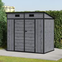 6/7x4ft Garden Storage Shed with Window Double Doors and Floor