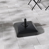 Black Fillable Patio Parasol Umbrella Stand with Wheels