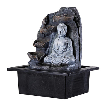 Buddha Tabletop Water Fountain Decor with LED Lights