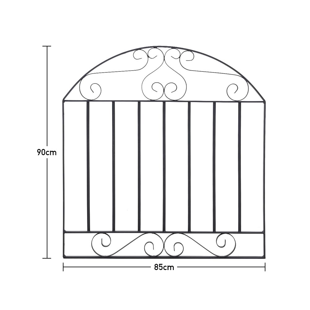 Black Arched Top Lockable Rust Resistant Metal Garden Gate