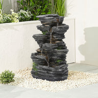 Outdoor Water Fountain Rockery Decor Solar-Powered Fountains Living and Home 