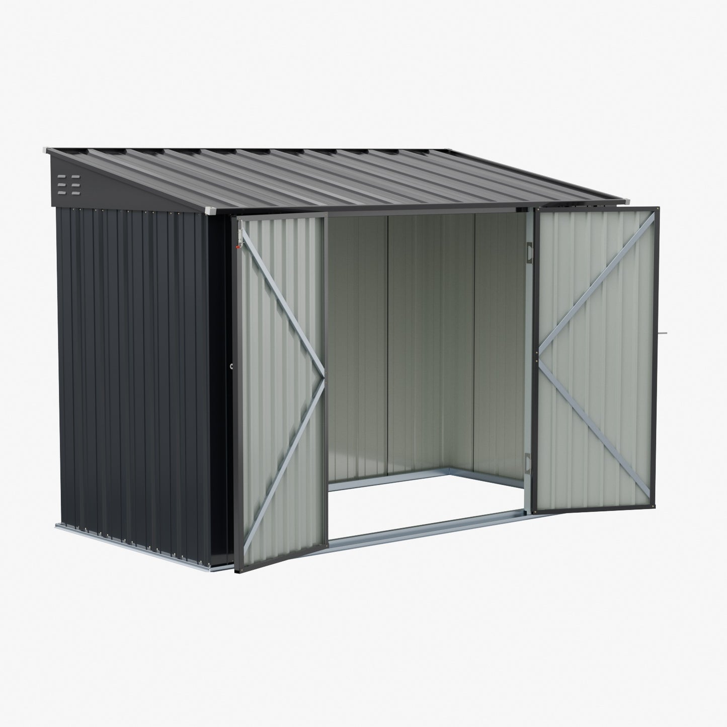 10x5FT Metal Garden Storage Shed with Lockable Double Doors