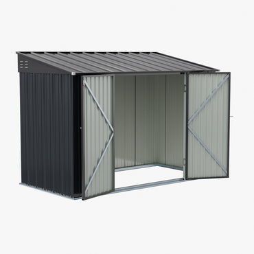 10x5FT Metal Garden Storage Shed with Lockable Double Doors