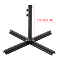 Black Metal Free Standing Parasol Umbrella Cross Base