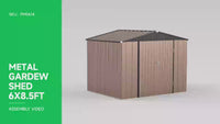 8x6ft garden shed assembly video - step-by-step installation of metal storage shed